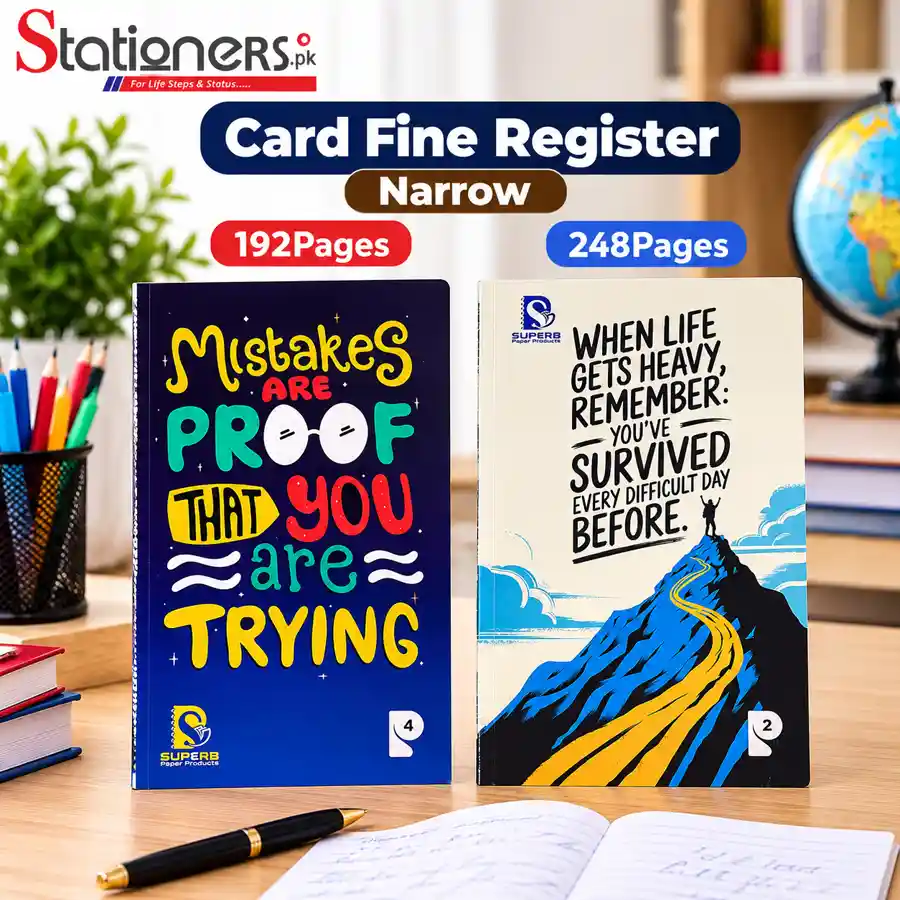 Card Fine Register Narrow – 192 & 248 Pages — buy online Pakistan COD