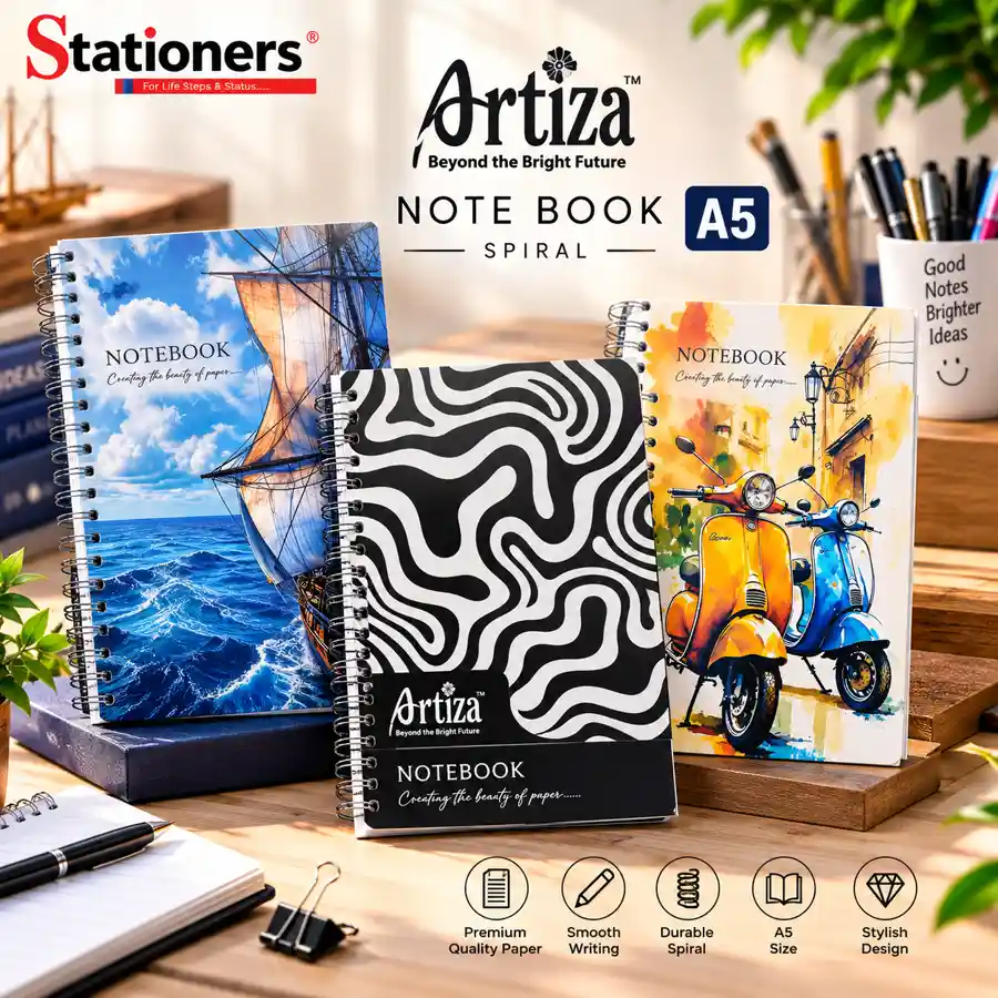 Artiza Note Book Spiral A5 – Premium Quality Notebook | Stylish Cover Designs — buy online Pakistan COD