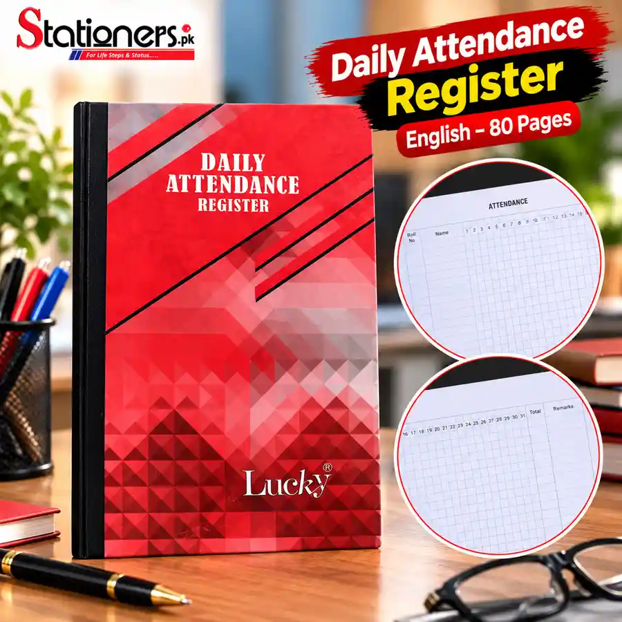 Daily Attendance Register English – 80 Pages | School & Office Attendance Book — buy online Pakistan COD