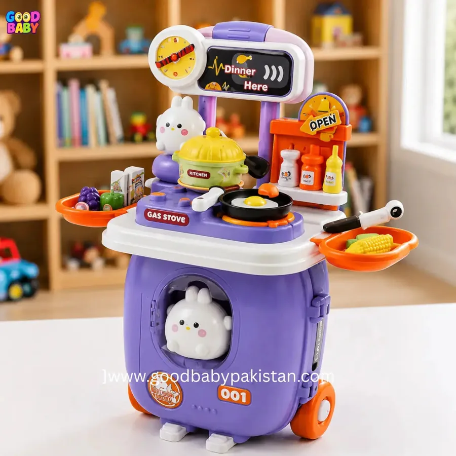 Goodbaby — 3-in-1 Kitchen Rabbit Play House Trolley Set for Kids — buy online Pakistan COD