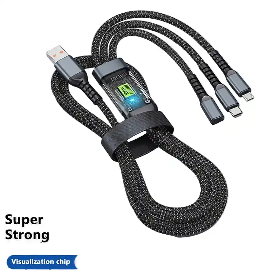 3 in 1 Fast Charging Cable 100W Multi Connector USB Type C Lightning Micro USB Braided Data Sync Cord Quick Charge High Speed Durable Tangle Free Mobile Phone Tablet Power Bank Tra — buy online Pakistan COD