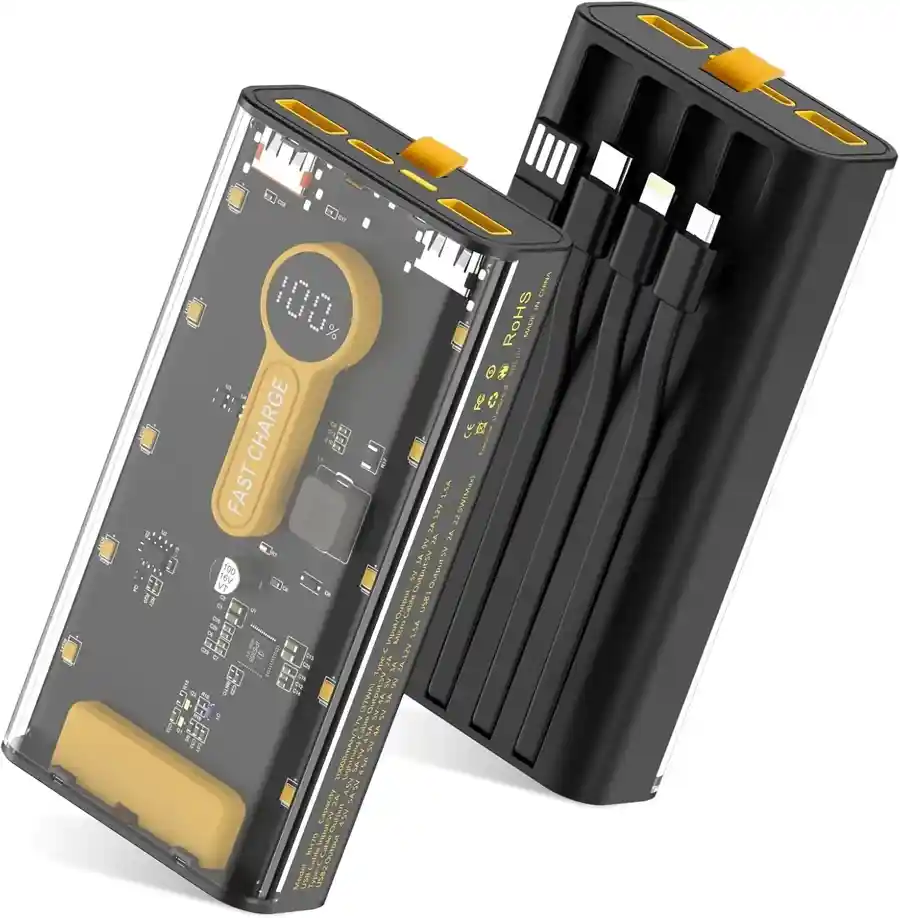 🔋 10000mAh Fast Charging Power Bank | 22.5W Portable Charger with Built-in Cables ⚡ — buy online Pakistan COD