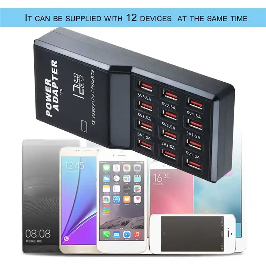 12 Port USB Charging Station | Universal Multi Charger Hub 12A Desktop Fast — buy online Pakistan COD