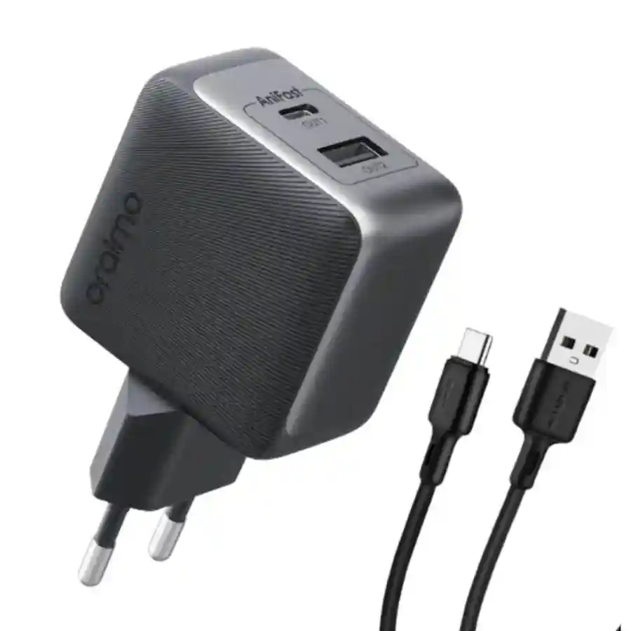 Oraimo OCW-7331E+C54 PowerGaN 33 Pro 33W GaN Dual Port Fast Charger With Type-C Data Cable — buy online Pakistan COD