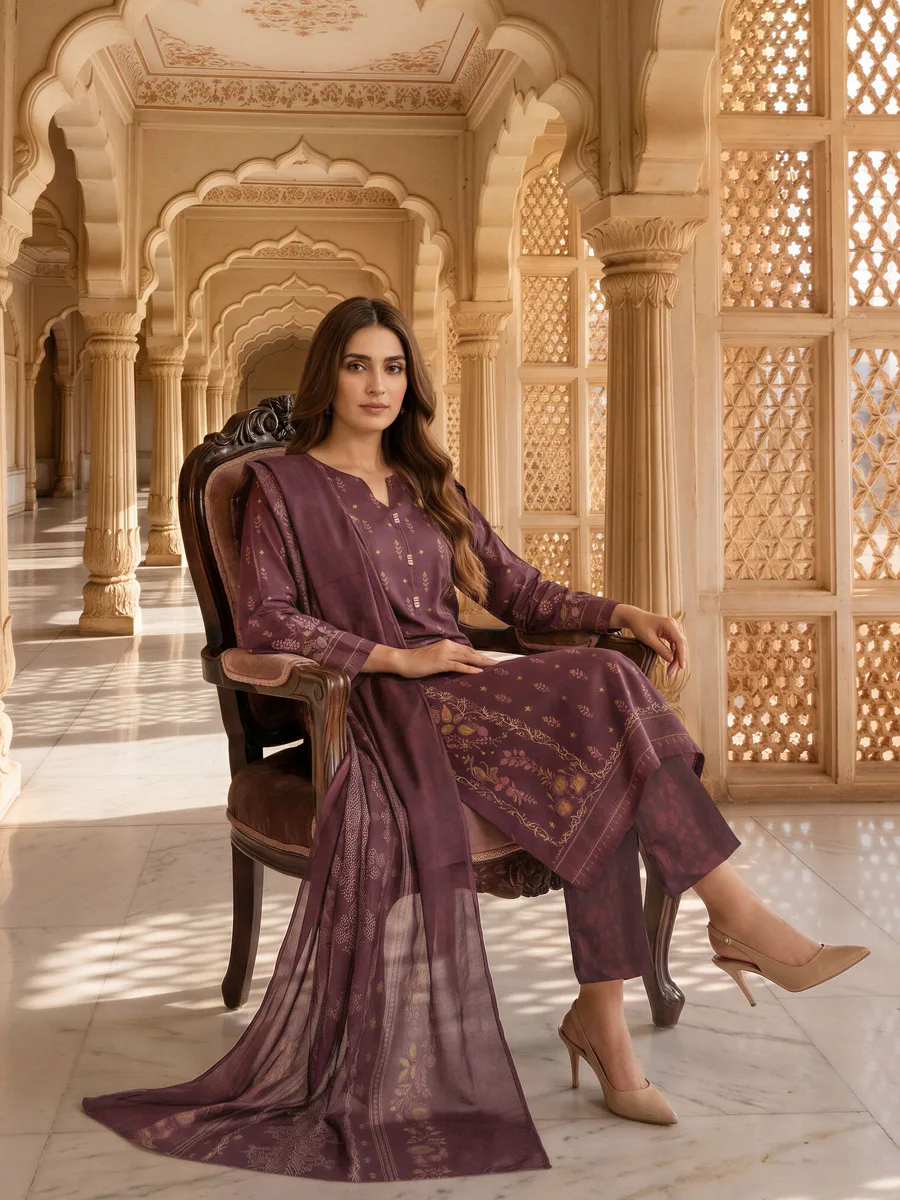 LimeLight — 3 Piece Blended Khaddar Suit (Unstitched) — buy online Pakistan COD