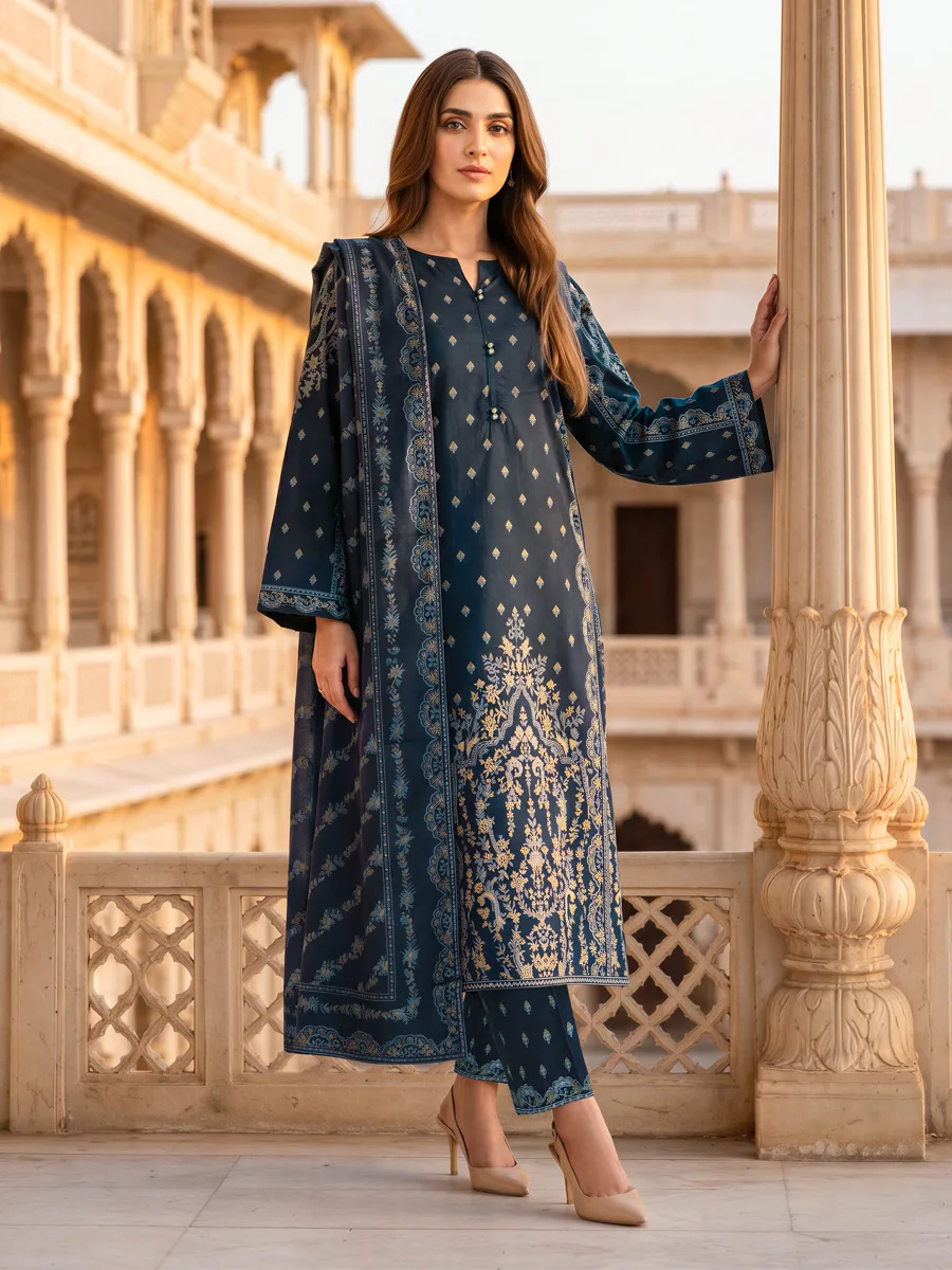 LimeLight — 3 Piece Slub Khaddar Suit (Unstitched) — buy online Pakistan COD